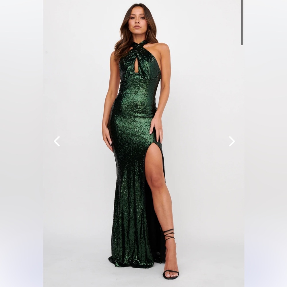 Elegant Green Sequin Gown